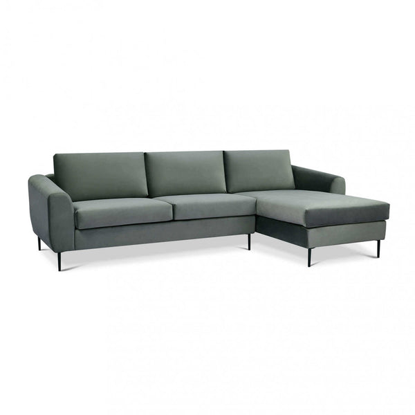 Sofa mit Chaiselongue Gregory in grauem Stoff acquista