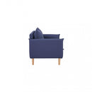 Divano 2 Posti Florin 130x84x51 h cm in Tessuto Blu-3