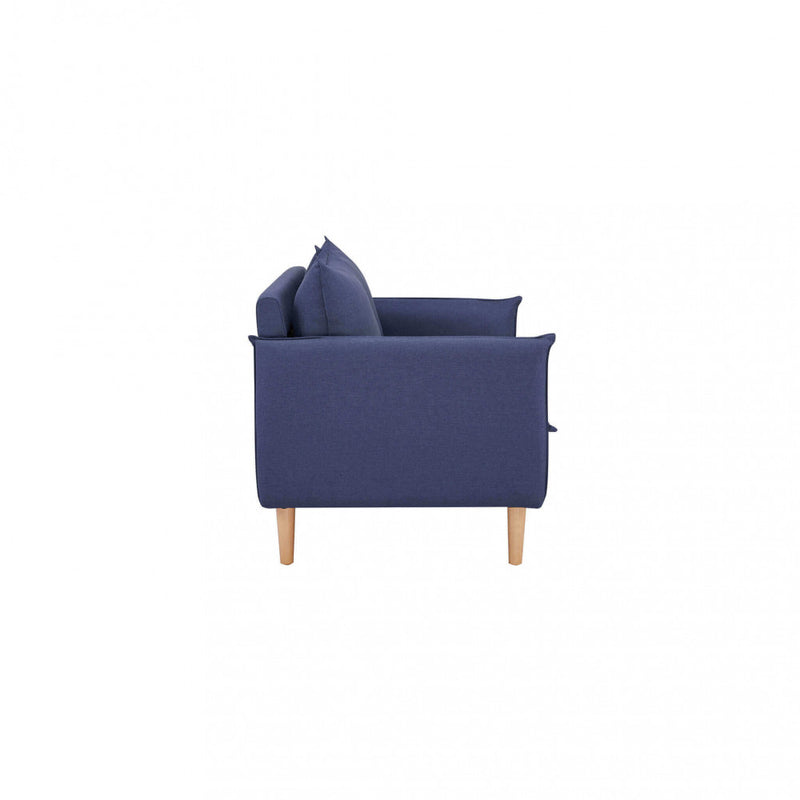 Divano 2 Posti Florin 130x84x51 h cm in Tessuto Blu-3