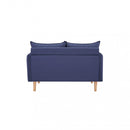 Divano 2 Posti Florin 130x84x51 h cm in Tessuto Blu-4