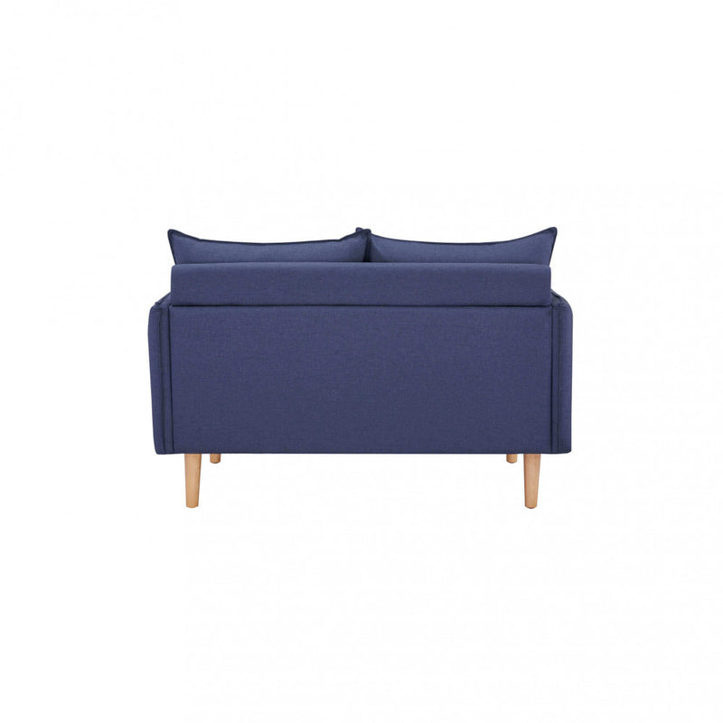 Divano 2 Posti Florin 130x84x51 h cm in Tessuto Blu-4