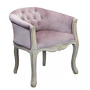 Poltrona Coreen in Velluto Rosa 61x61x71 h cm in Legno Rosa-1