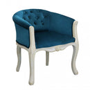 Poltrona Coreen in Velluto Blu 61x61x71 h cm in Legno Blu-1