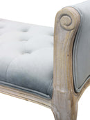 Panca Madelyn in Velluto Grigio 113x48x 45/60 h cm in Legno Grigio-4