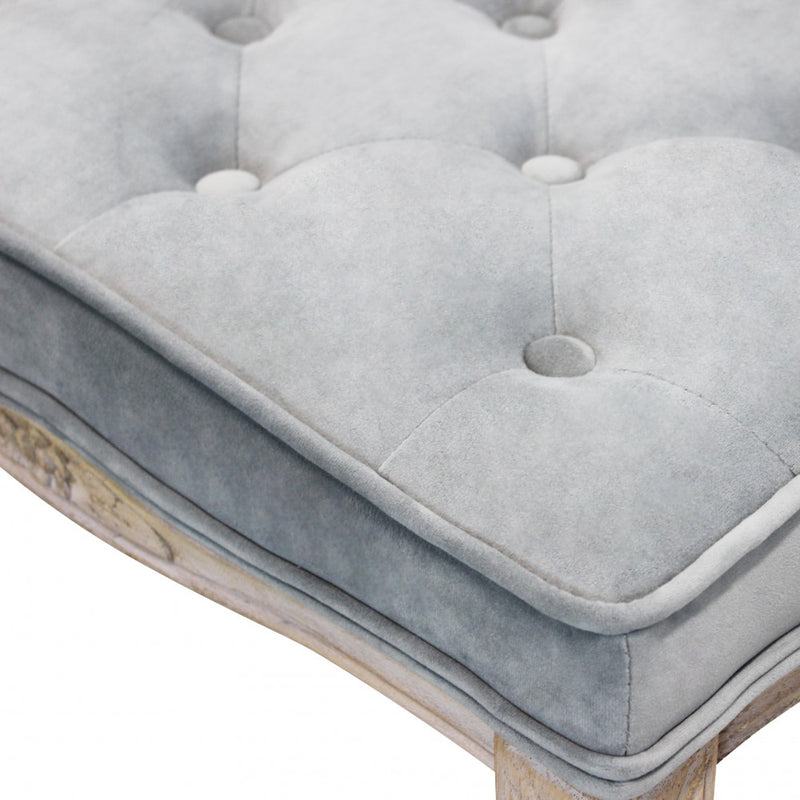 Sgabello Marly 50x36x47 h cm in Velluto Grigio-5