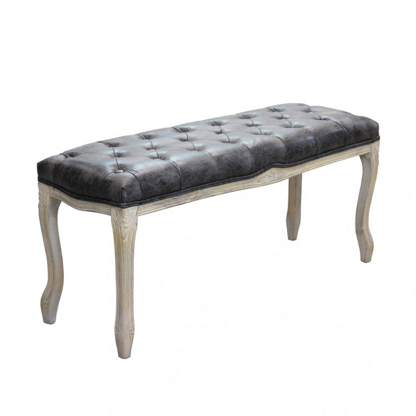 Bank Misty aus Eco-Leder in Vintage Grey 110x36x47 h cm in Dove Wood prezzo