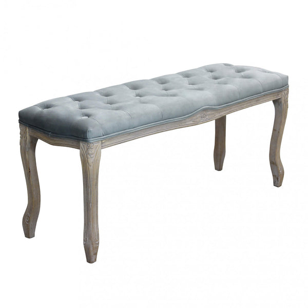 Misty Bank in Grey Velvet 110x36x47 h cm in Grey Wood sconto