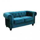 Divano 2 Posti Chesterfield 152x74x82 h cm in Velluto Blu-1