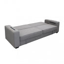 Divano Letto Darell 228x85x89 cm in Tessuto Grigio chiaro-2