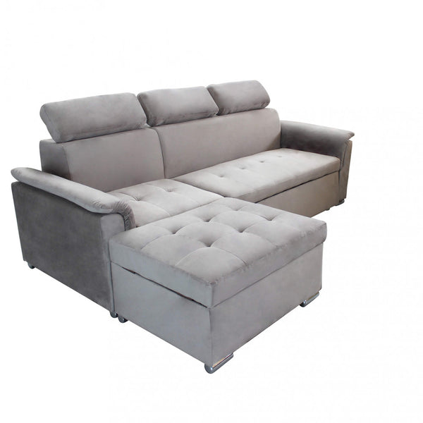 Derrick Schlafsofa 234 x 148 x 84 cm in taubengrauem Stoff acquista