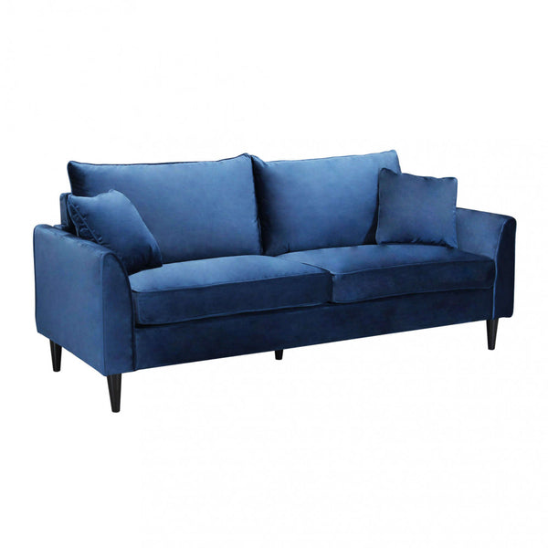 Chandler 3-Sitzer-Sofa 196 x 81 x 89 h cm in blauem Samt sconto