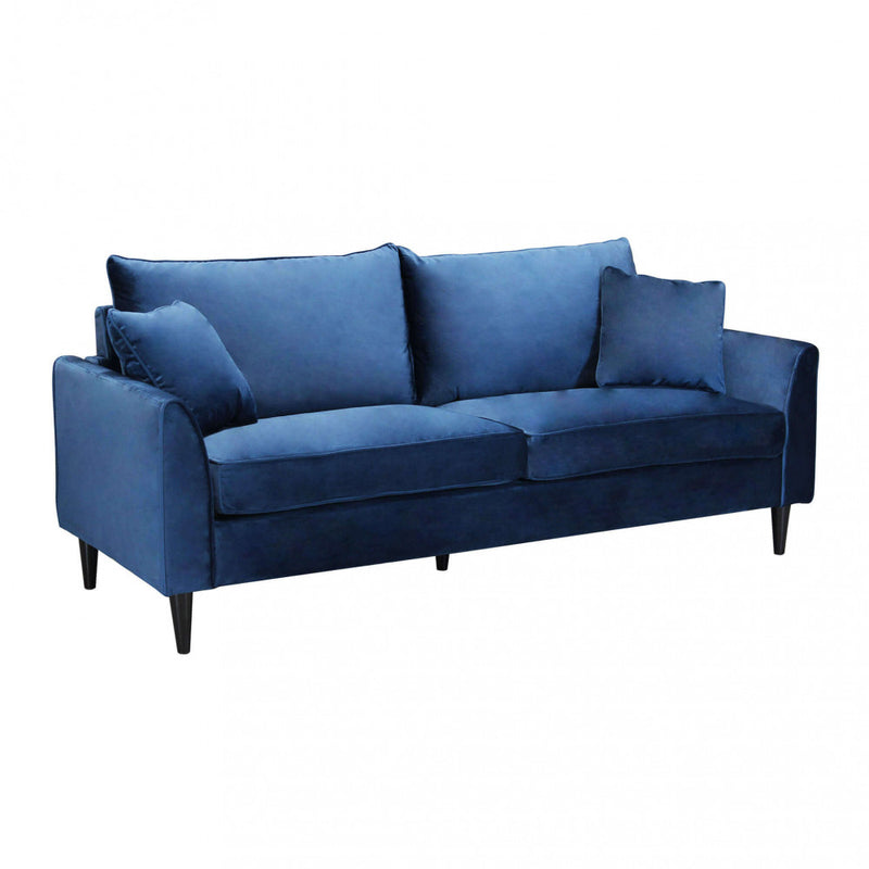 Divano 3 P Chandler 196x81x89 h cm in Velluto Blu-1