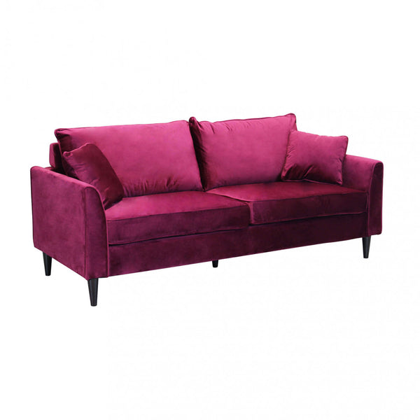 Chandler 3-Sitzer-Sofa 196 x 81 x 89 h cm in rotem Samt online