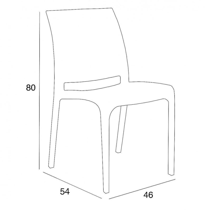 Sedia da Giardino Volga 46x54x80 h cm in Polipropilene Tortora-3
