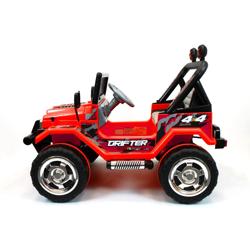 Macchina Elettrica per Bambini 12V 2 Posti Happy Kids Fuoristrada Rossa-6