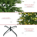 Albero di Natale Artificiale H210 cm 1914 Rami con Luci LED Verde-7