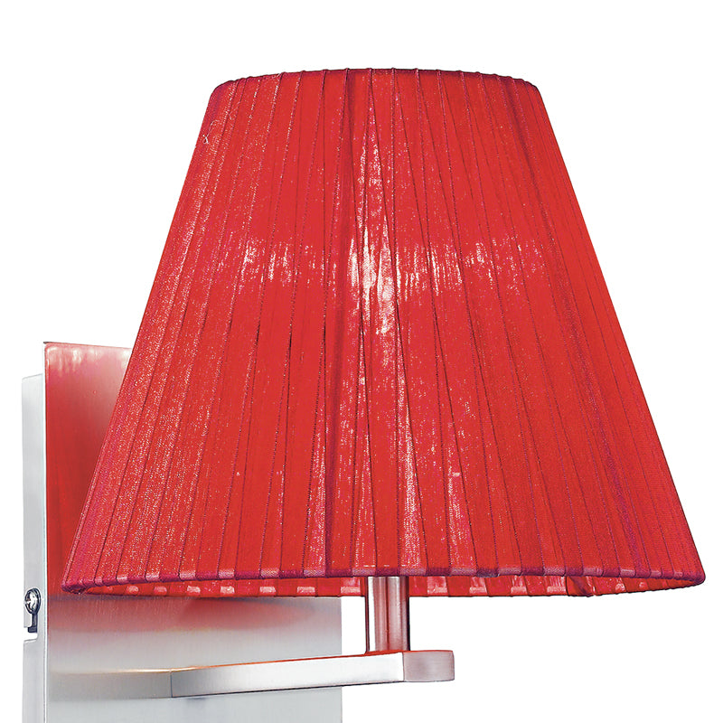 Applique Rossa paralume Tessuto Lampada da Lettura Orientabile Led 3 watt E14 4500 K Intec I-090111-5C-2