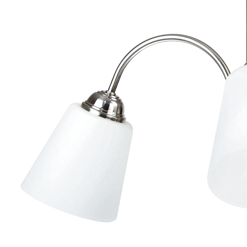 Lampadario Sospeso Metallo Nikel paralumi Vetro Soffiato Classico E14 Ambiente I-1162/3-3