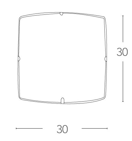 Plafoniera Decoro Inciso Quadrata Vetro Satinato Lampada Led Moderna 15 watt Luce Naturale Ambiente I-ALEXIA/PL30-4