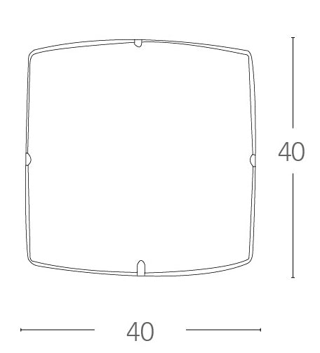 Plafoniera Quadrata Vetro Satinato Decoro Inciso Led Interno Moderno 24 watt Luce Naturale Ambiente I-ALEXIA/PL40-4