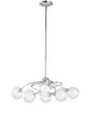 Lampadario Metallo Cromato paralumi Sferici Vetro Trasparente e Bianco Moderno G9 Ambiente I-BLOG-6-1