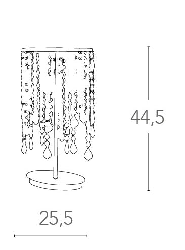 Lampada da Tavolo Metallo Pendenti Cristalli K9 Lumetto Elegante E14 Ambiente I-BREEZE/L2-2