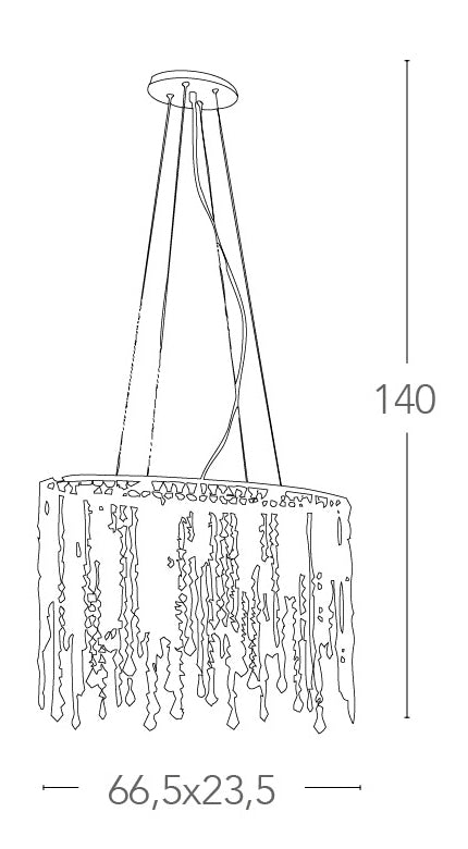 Lampadario Sospensione Ovale Metallo Pendenti Cristalli K9 Classico E14 Ambiente I-BREEZE/S5-2