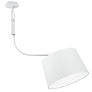 Sospensione Metallo Bianco Paralume Tessuto Bianco Lampadario Moderno E27 Ambiente I-BRIDGE/S-1