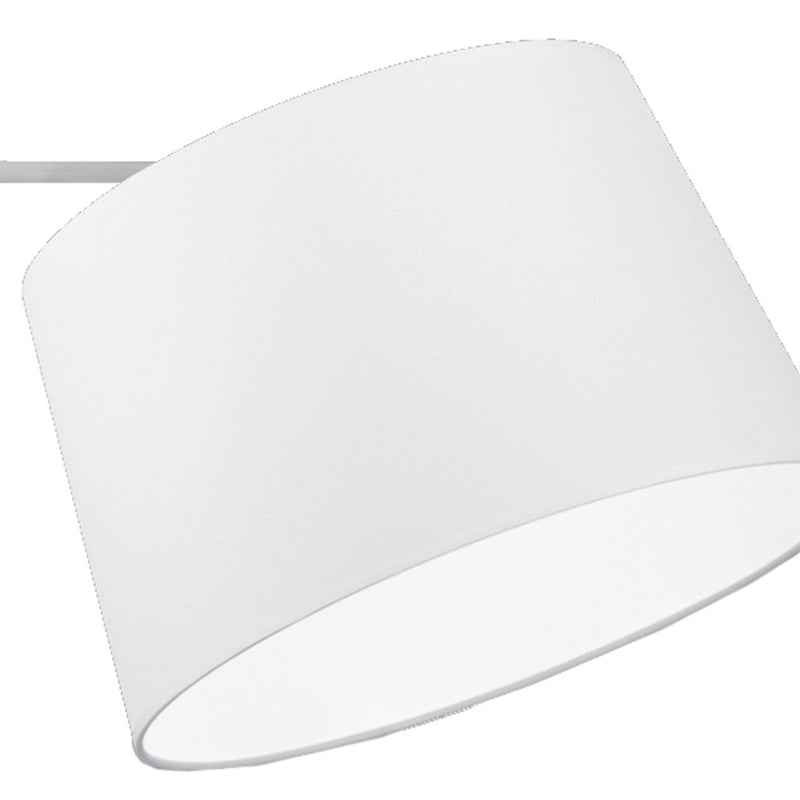 Sospensione Metallo Bianco Paralume Tessuto Bianco Lampadario Moderno E27 Ambiente I-BRIDGE/S-2