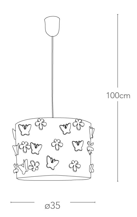 Lampadario Sospensione Circolare Acciaio Intaglio Fiori Farfalle Moderno E27 Ambiente I-BUTTERFLY/S35-2