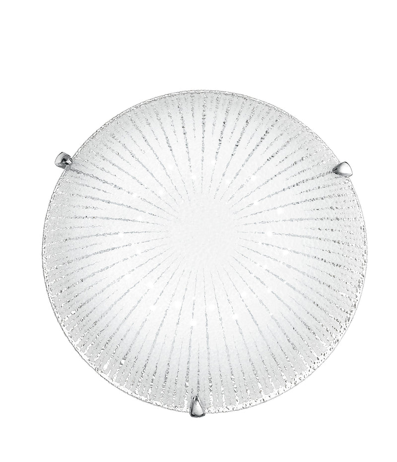 Plafoniera decoro Raggi Tonda Vetro Diamantato Lampada Led 24 watt Luce Naturale Ambiente I-CHANTAL/PL40-1