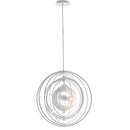 Lampadario Sospeso Metallo Bianco Anelli Concentrici Interno Moderno E27 Ambiente I-CLUB-S50-1