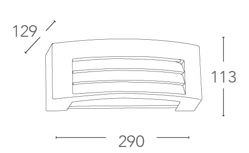 Applique Impermeabile con Griglia Alluminio Nero Diffusore Policarbonato Opale E27 Intec I-DENVER-AP-3