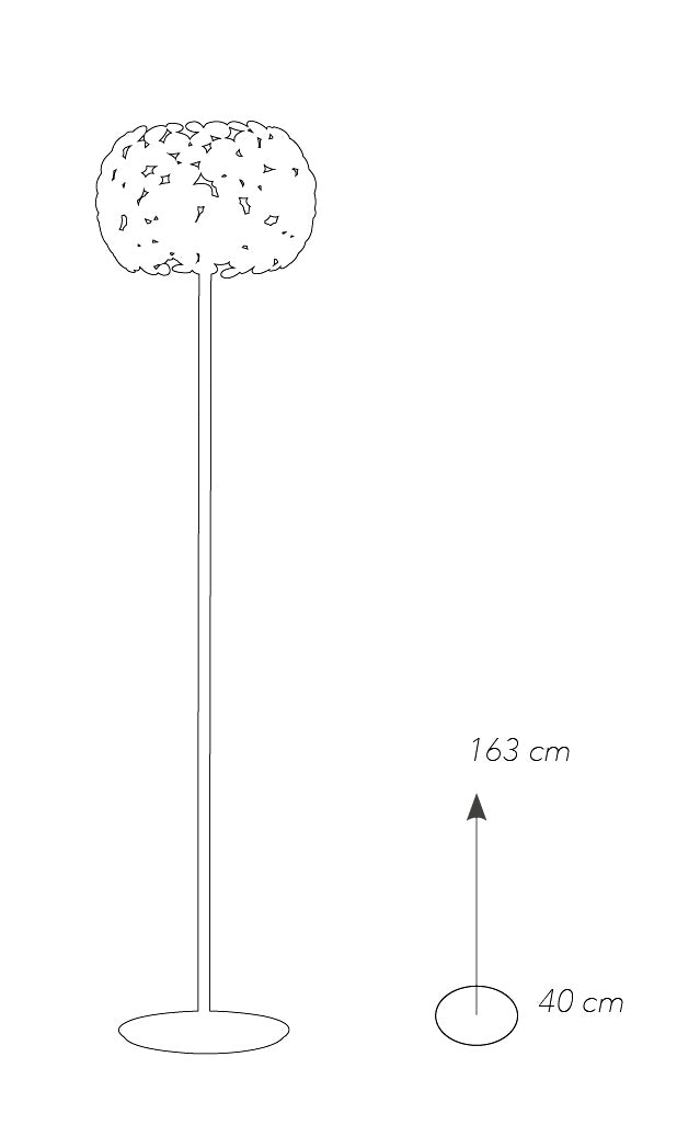 Piantana decoro simil Sassi Metallo Cromata Lampada da Terra Moderna E27 Ambiente I-DIONISO-PT-CR-4