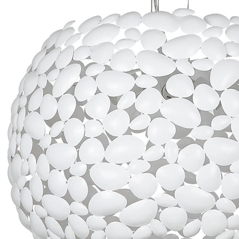 Lampadario sospeso Metallo Bianco decoro simil Sassi Moderno E27 Ambiente I-DIONISO-S65-2