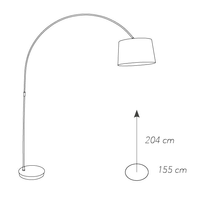 Lampada Arco Paralume Tessuto Nero Metallo Nero Piantane Moderna E27 Ambiente I-DREAM/PT-4