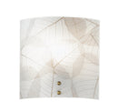 Applique Rettangolare Vetro decoro Foglie Beige Lampada da Parete Classia E27 Ambiente I-EDEN/AP-1