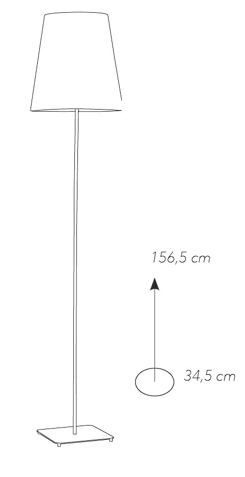 Piantana Minimal Nera Paralume Tessuto Metallo Lampada da Terra Moderna E27 Ambiente I-ELVIS-PT-4