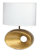 Lume fusto Oro Ceramica Forato paralume Tessuto Bianco Lampada da Tavolo Moderna E27 Ambiente I-EOLO/L 58-1