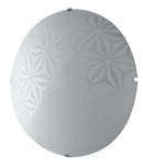 Plafoniera Disegno Fiori Tonda Vetro Bianco Moderna Soffito Parete Led 28 watt Luce Naturale Ambiente I-EXAGON/PL40-1