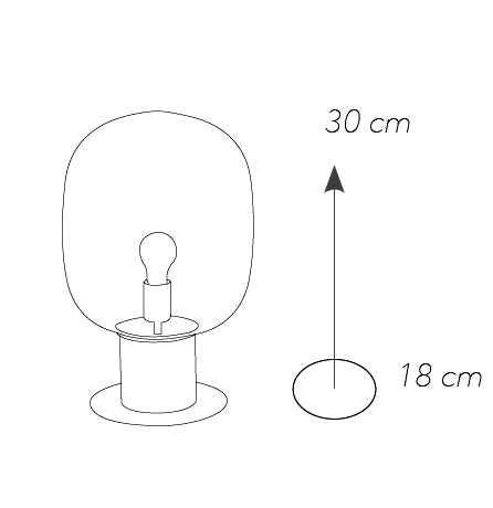 Lumetto Moderno Metallo cromato Vetro Soffiato Trasperente Lampada da tavolo E27 Ambiente I-FELLINI-L18-4