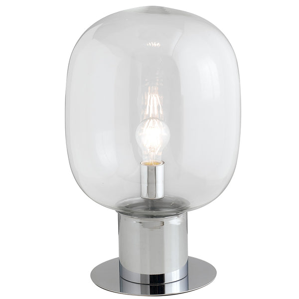 Lumen Transparente Tischlampe aus mundgeblasenem Glas und verchromtem Metall Modern E27 Environment I-FELLINI-L30 acquista