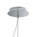 Sospensione Cromata paralume in Vetro Soffiato Trasparente Lampadario Moderno E27 Ambiente I-FELLINI-S18-2