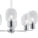 Lampadario sospeso Cromato paralumi in Vetro Soffiato Trasparente Moderno E27 Ambiente I-FELLINI-S6-3