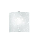 Applique Quadrata Vetro Decoro Floreale Bianco Lampada da Parete Classica E27 Ambiente I-FLOREX/APS-1