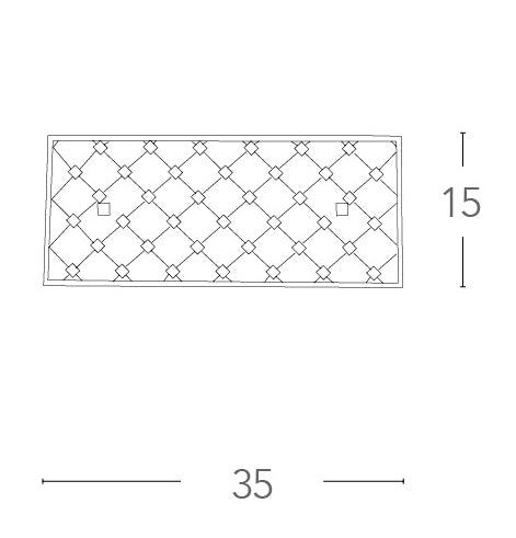 Applique Rettangolare Rombi Cristalli K9 Vetro Bianco Lampada Led 16 watt Luce Naturale Ambiente I-FLORIAN/AP3515-3