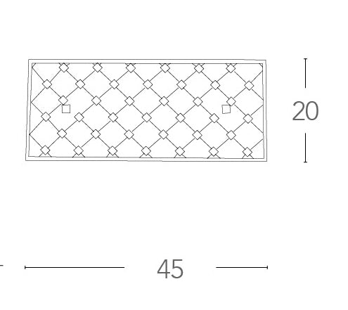 Applique Vetro Rettangolare Rombi Cristalli K9 Lampada Classica Led 18 watt Luce Naturale Ambiente I-FLORIAN/AP4520-3