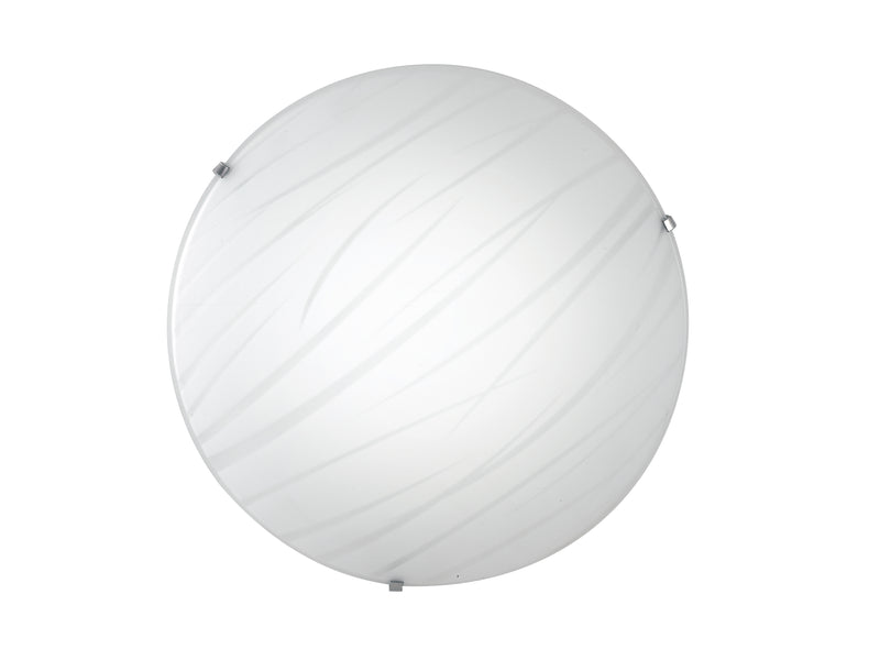 Plafoniera Tonda Vetro decoro Linee Satinato Lampada Led 24 watt Luce Naturale Ambiente I-GOGAIN/PL40-1