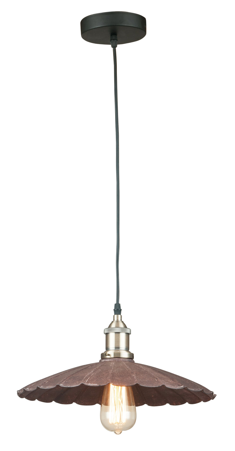 Sospensione Metallo Invecchiato paralume Smerlettato Lampadario Rustico Vintage E27 Ambiente I-GREASE-S1-1