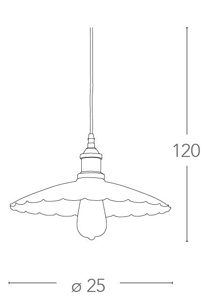 Sospensione Metallo Invecchiato paralume Smerlettato Lampadario Rustico Vintage E27 Ambiente I-GREASE-S1-4